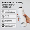 Vorteile der Isolierflaschen Slim aus Edelstahl 0,5 L / 0,75 L Fassungsvermögen - White mit floralem Motiv