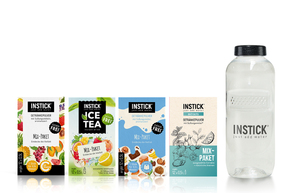 INSTICK Starterset 4x Mix-Paket S + Tritanflasche fr zuckerfreie Instantgetrnke