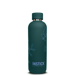 Isolierflasche Slim aus Edelstahl 0,5 L / 0,75 L Fassungsvermgen - Navy mit floralem Motiv