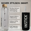Trinkflasche 1 L aus Borosilikatglas Ansicht mit Mess-Skala