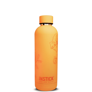 Isolierflasche Slim aus Edelstahl 0,5 L / 0,75 L Fassungsvermögen - Carrot mit floralem Motiv