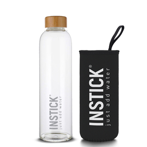 Trinkflasche 0,5 L aus Borosilikatglas mit Schutzhlle