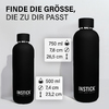 Größen der Isolierflaschen Slim aus Edelstahl 0,5 L / 0,75 L Fassungsvermögen - Black