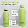 Größen der Isolierflaschen Slim aus Edelstahl 0,5 L / 0,75 L Fassungsvermögen - Lime mit floralem Motiv