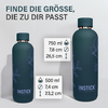 Größen der Isolierflaschen Slim aus Edelstahl 0,5 L / 0,75 L Fassungsvermögen - Navy mit floralem Motiv