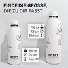 Größen der Isolierflaschen Slim aus Edelstahl 0,5 L / 0,75 L Fassungsvermögen - White mit floralem Motiv