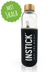 Trinkflasche 1 L aus Borosilikatglas mit Schutzhlle