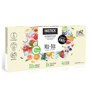 Mix-Box alle INSTICK Sorten Getränkepulver der Größe S (außer Milchsorten)