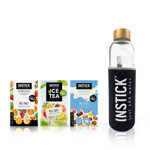 3x Mix-Paket S + Glasflasche fr zuckerfreie Instantgetrnke