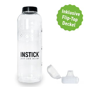 Tritanflasche 1 L Fassungsvermögen mit Standardverschluss und extra Flip-Top Sportdeckel