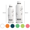 Gren der Isolierflaschen Slim aus Edelstahl 0,5 L / 0,75 L Fassungsvermgen - White mit floralem Motiv