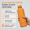 Vorteile der Isolierflaschen Slim aus Edelstahl 0,5 L / 0,75 L Fassungsvermögen - Carrot mit floralem Motiv