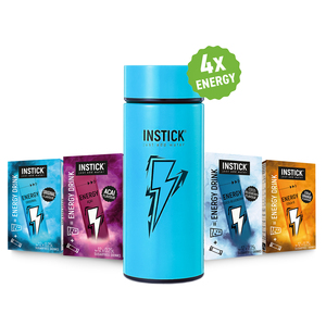 Alle Energy Sorten im Bundle + Isolierbecher fr 0,3 L in blau