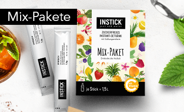 INSTICK - Instant-Getränkepulver Mix Pakete mit 12 oder 46 Sticks