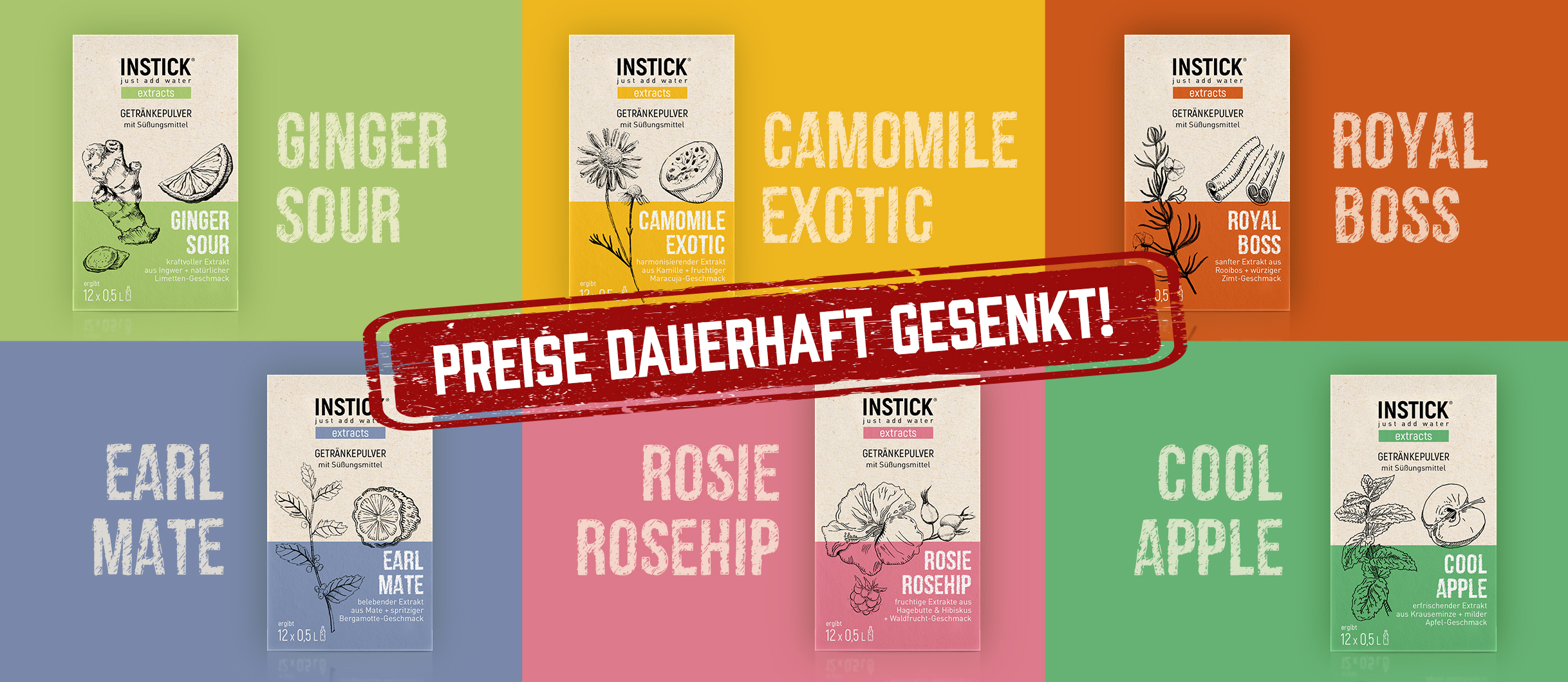 INSTICK Extracts zuckerfreie Getrnkepulver 